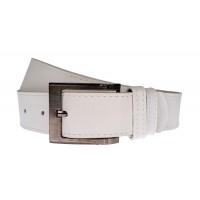 Curea barbati, casual, eleganta, din piele naturala latime 4 cm, Alb - CK205A